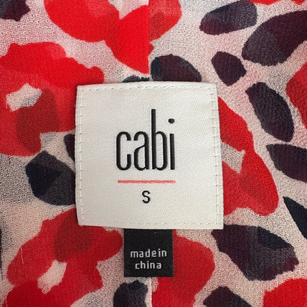 CAbi Red and Navy Floral Sleeveless Top - Picture 3 of 7